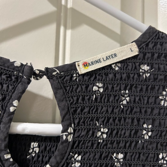 Marine Layer gray Ruffled smocked Peplum Blouse - Picture 3 of 3